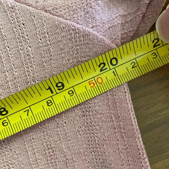 Flower & Feather Mauve Pink Feminine Stretch button front Blouse Shirt Sz L New - Picture 10 of 11